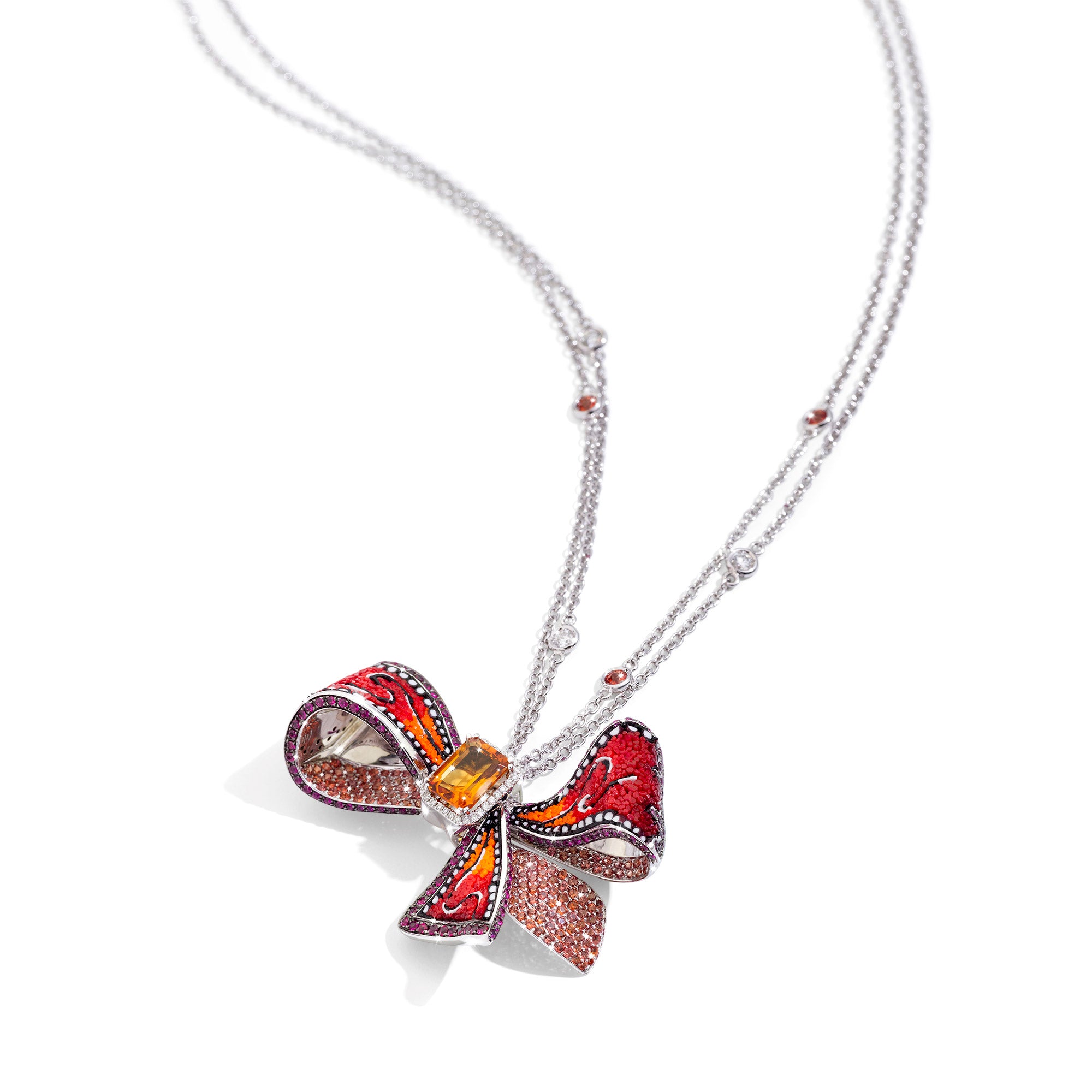 Orange Ribbon Necklace – Sicis Jewels - Main Image