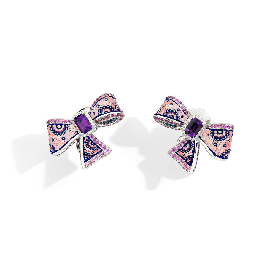 Violet Ribbon Earrings
