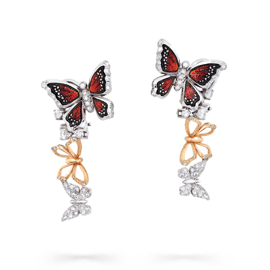 Butterfly Romance Red Earrings