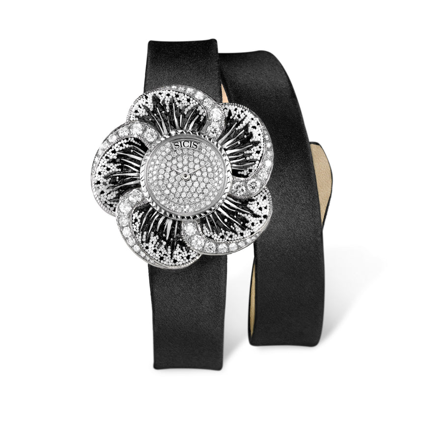 Black&White Flower Watch