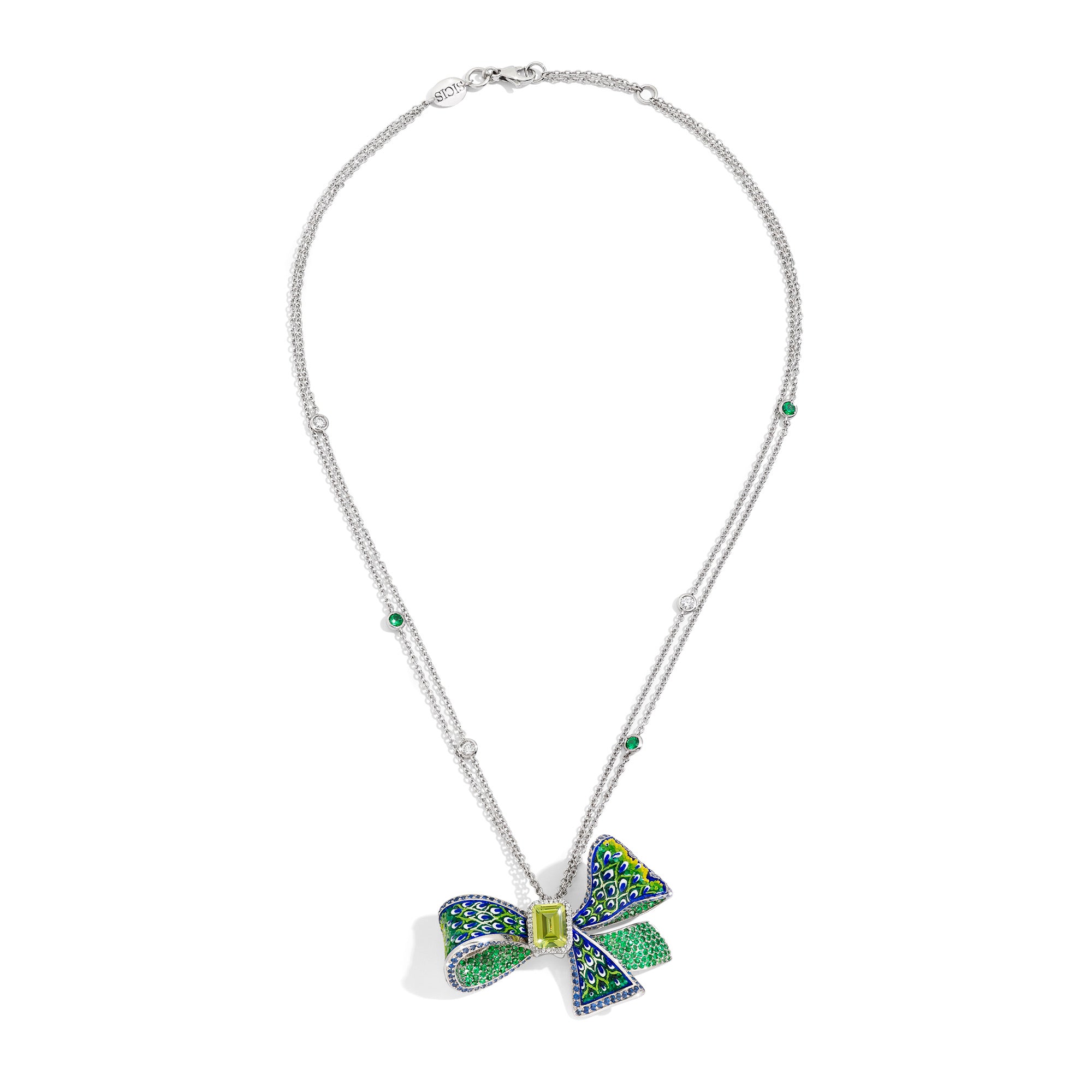 Green Ribbon Necklace Sicis Jewels